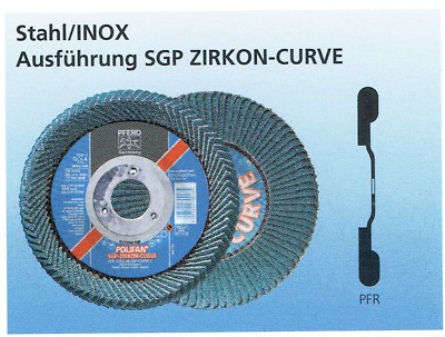 Flap Disc 150 x 22.2 Zircon, Curve, for Fillet Welds, Polifan Curve