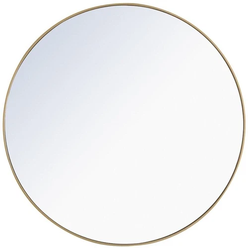 Elegant Decor Eternity 48" Round Metal Frame Mirror in Brass - Picture 1 of 10