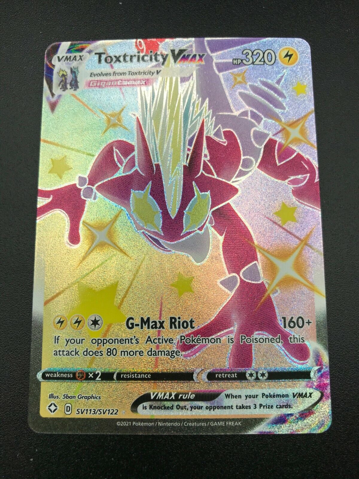 Carta Pokémon Toxtricity Vmax Shiny Destinos Brilhantes