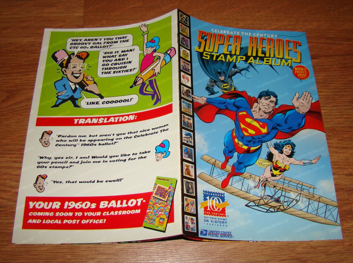 DC Comics, USPS Celebrate the Century Super Heroes STAMP ALBUM