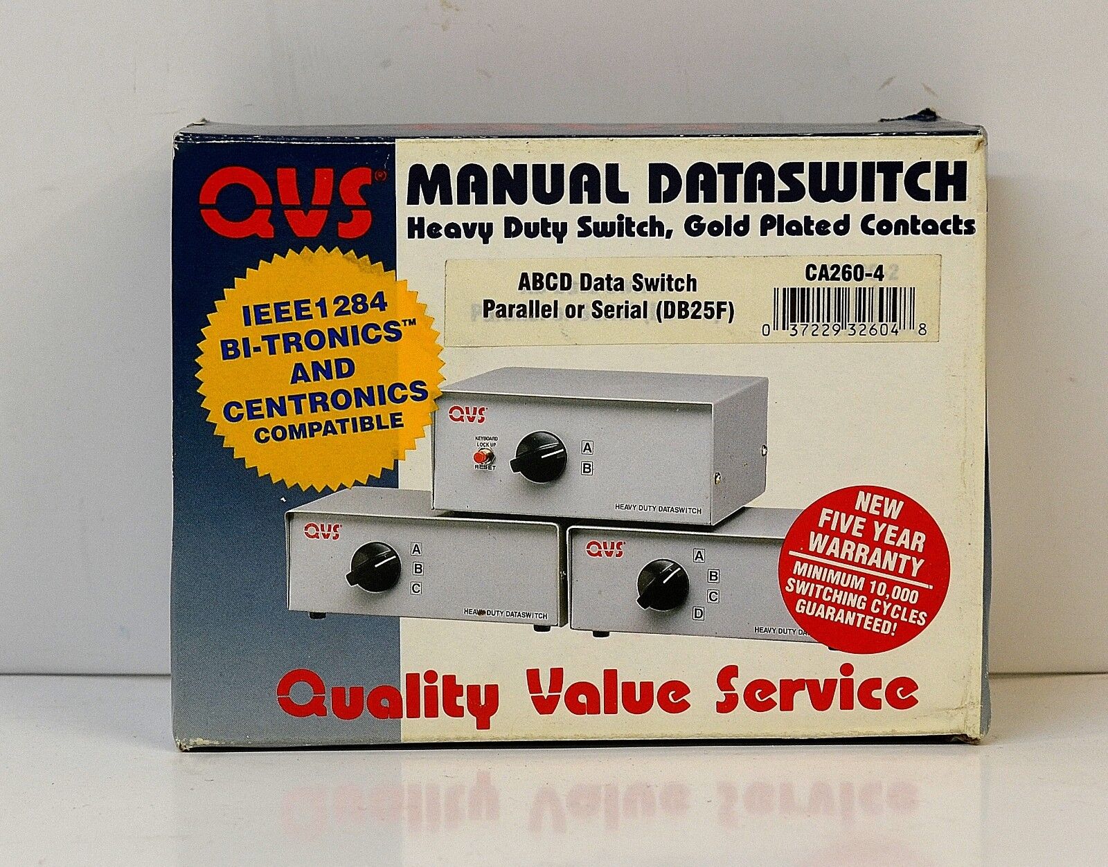 QVS MANUAL DATA SWITCH MODEL NUMBER CA260-4 4 way DATA SWITCH
