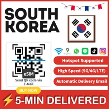 [eSIM] KOREA esim Data Travel trip tarjeta E sim card 대한민국 esim card QR🛜