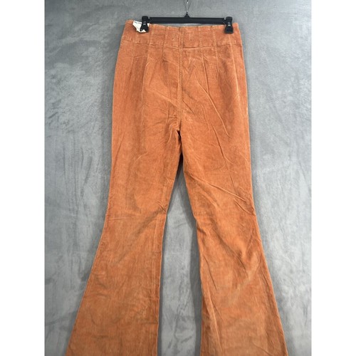 Pantalones acampanados de pana Free People Jayde talla 30 tiro alto naranja coñac - Imagen 5 de 10