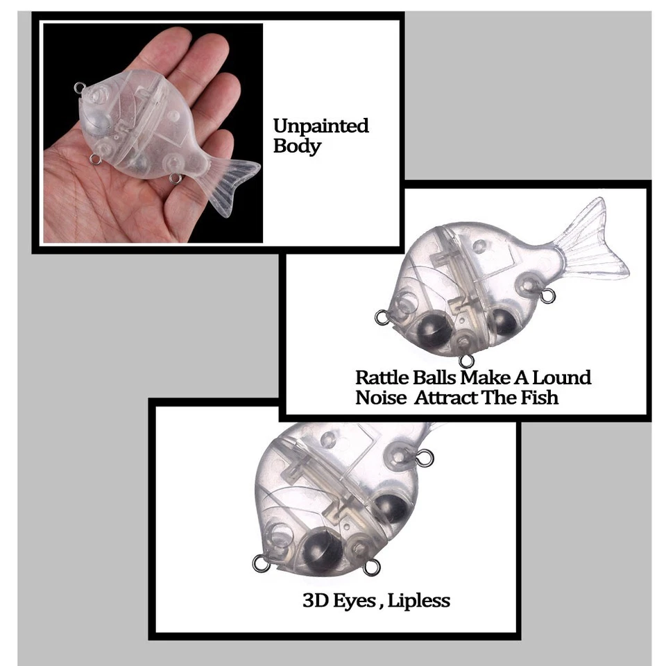 5PCS 9cm 33g Sinking Bluegill Swimbait Unpainted Bait Blank Fishing Lure model - Image 4 of 4