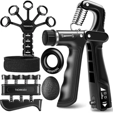 Grip Strength Trainer Kits (5 Pack), Forearm Strengthener with Adjustable Resist