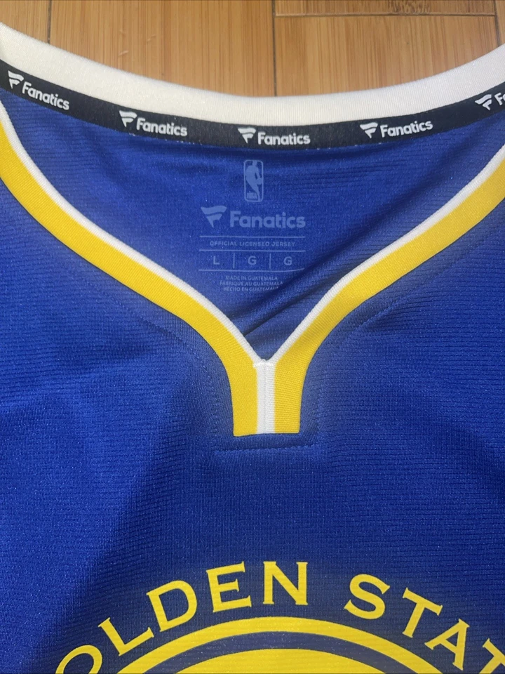 金州勇士队表兄弟 #0 耐克 NBA 球衣 L 码男式蓝色黄色 — 第 4/4 张图片
