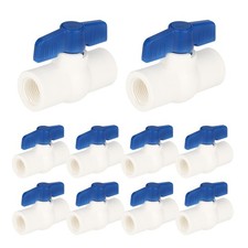 10 Pack 1/2 Inch PVC Ball Valve FPT Threaded Schedule 40 Industrial Tool