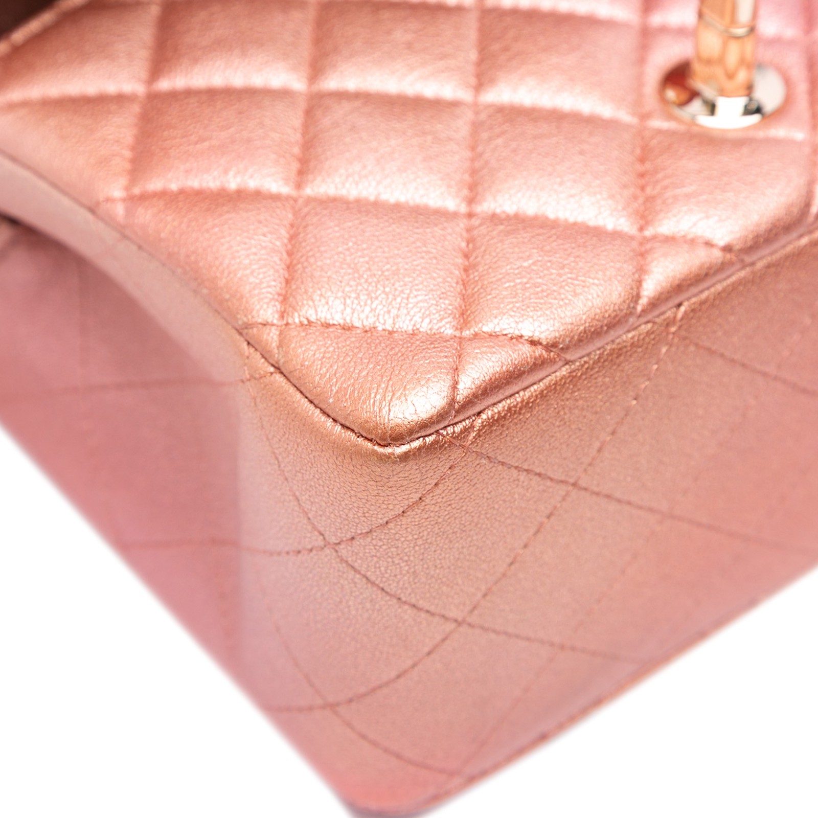 Authenticated Chanel Mini Square Iridescent Calfs… - image 10