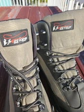 Frogg Togg Rubber sole size 14 wading boots and Black lightning 2x waders.