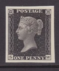 GB MNH MINT Penny black replica stamp with full gum QV REPLICA REPRODUCTION