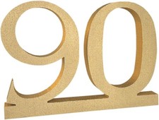 Zahl 90 in Gold Höhe 27 cm Styropor Valentinstag Hochzeit Geburtstag Deko DIY