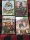Xbox 360 Four Game Bundle- Fable 2 & 3, Mercenaries, And Sims Pet