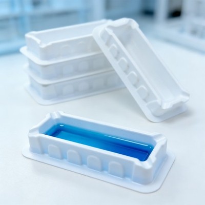 100 Pcs 25mL Reagent Reservoir Non-Sterile for 8-Channel Pipettes Dual-Sided US
