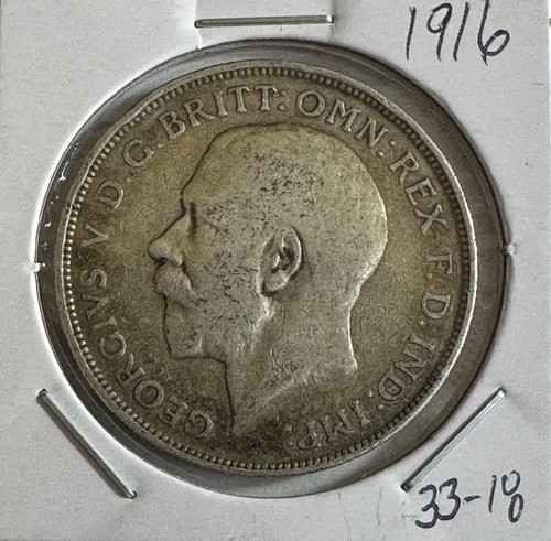 1916 Great Britain 1 Florin - SILVER - Free Shipping - (33-18) - Picture 3 of 3