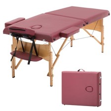 BestMassage Portable Folding Massage Table Massage Bed 28" Wide,Burgundy   ...