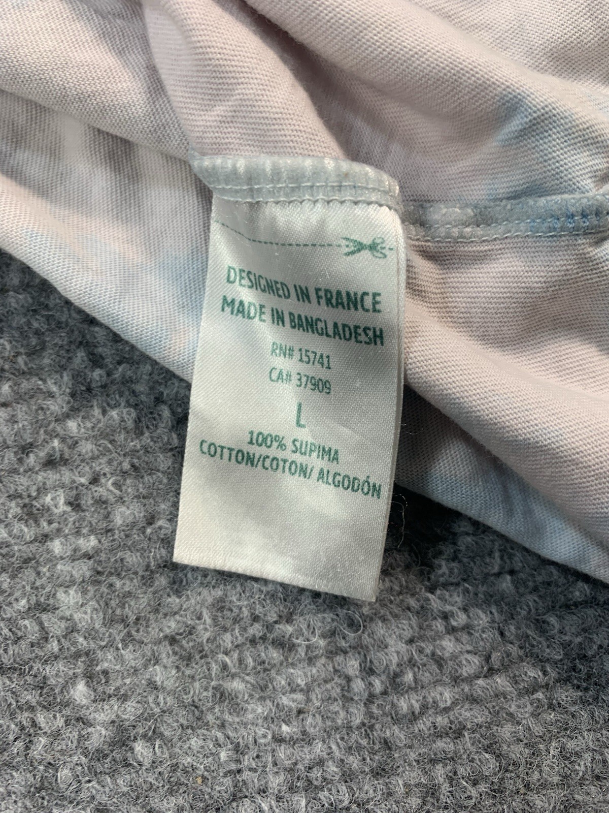 Lacoste Sleepwear Shirt Womens Large Pink Tye Dye Logo Short Sleeve Crew Neck thumbnail 9