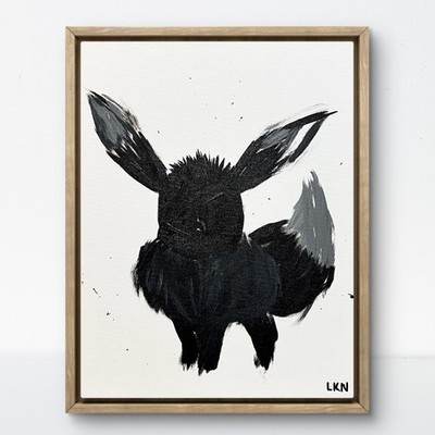Laeknapes Eevee Original Abstract Painting 14X11 Canvas Gallery Monochromatic
