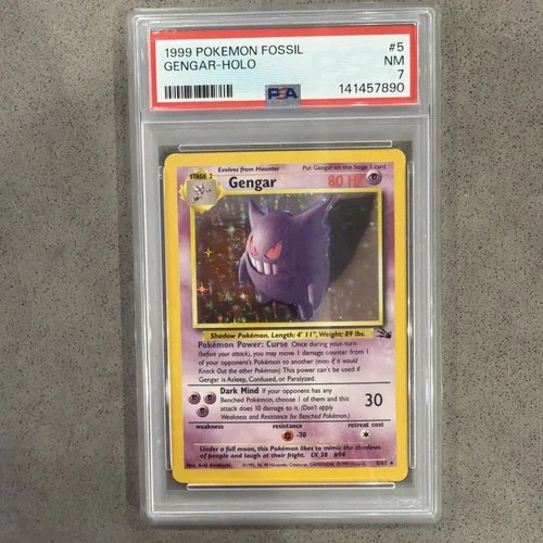 1999 Pokemon Fossil Gengar #5 Holo PSA 7 NM