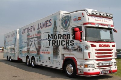 LKW Foto Scania R 730 Super Kofferauflieger UK weiß MATTHEW JAMES Removal #h8yf
