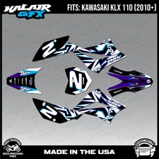 Graphics Kit for Kawasaki KLX110 KLX110R/RL (2010-2024) Vizion Series - Purple