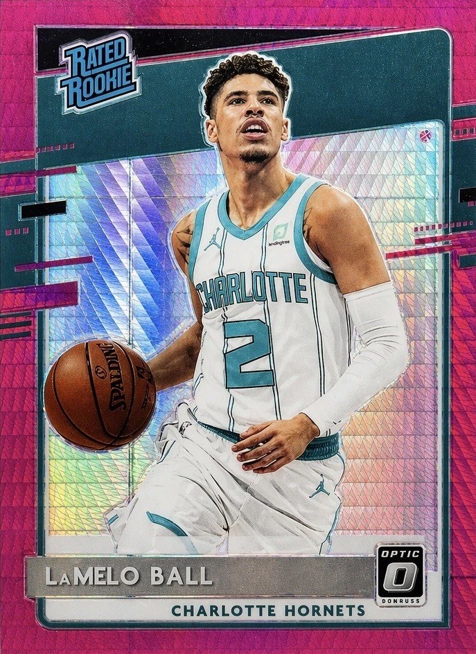 LaMelo Ball 2020-21 Donruss Optic Rated Rookie Pink Hyper Prizm #153 Hornets RC