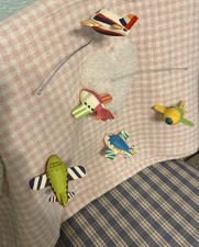 Nursery Painted Wooden Airplane Mobile Darling