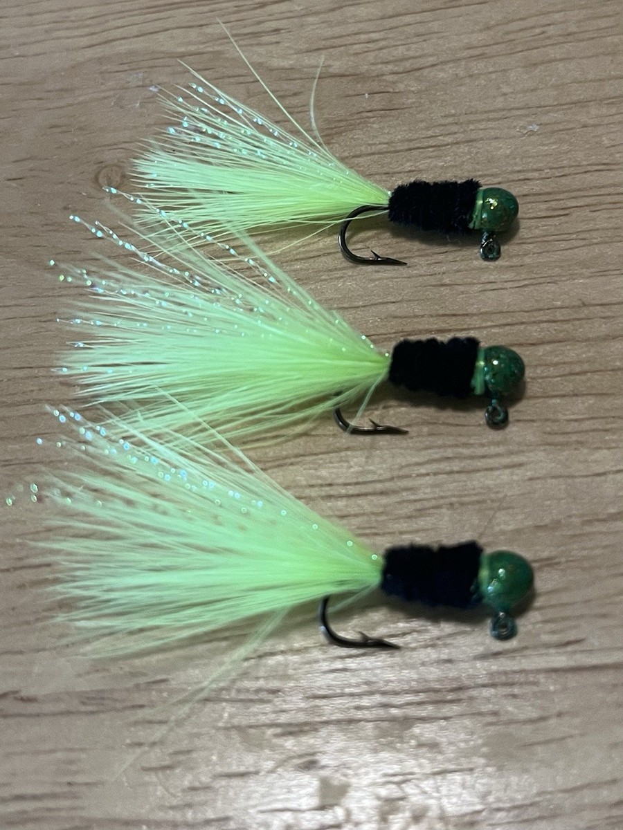 3 Gabarits De Pêche Noués Main - 1/64 Oz - Pour Crappie Et Bluegill - Couleurs Vives
