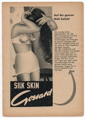 Vintage Anzeige Gossard Silk Skin Lingerie 1960er Werbung Dessous