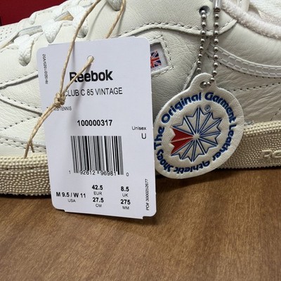 Men Reebok Club C 85 Vintage Shoes Sneakers Chalk White Green Size 9.5 100000317 Club C 85 Vintage Shoes - Reebok main image 3