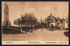 Borna-Chemnitz, Bismarckturm, Bismarckschlößchen, Ansichtskarte 1913 