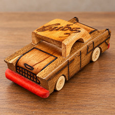 Cuba Wooden Car Souvenir Miniature Model 4  Vintage Style Travel Collectible