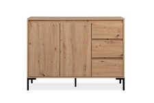 Madia CAPRALBA a 2 ante e 3 cassetti, in laminato quercia oak. LAP 120x87x40 cm