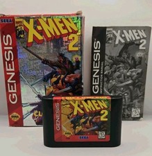 X-Men 2 Clone Wars Sega Genesis Holographic Box Complete CIB Vintage Video Game