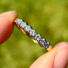 Vintage 1980s 18ct Yellow Gold Diamond 7-Stone Half Eternity Ring (0.50ct)