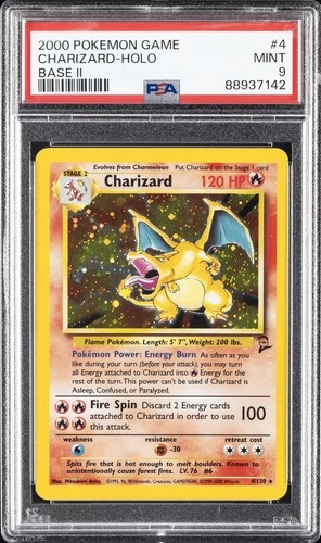 2000 POKEMON BASE SET 2 #4 CHARIZARD-HOLO PSA 9