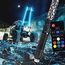4ft Spiral LED Whip Light for UTV ATV 21 Modes  20 Colors 4ft - Pack of 1