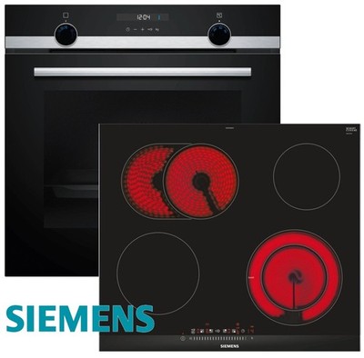 Siemens Herd Set Einbau Autark Backofen Umluft + Glaskeramik Kochfeld 60 Herdset