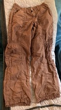 Women s BDG Urban Outfitters Brown Y2K Cargo Elastic Waist Cuffed Pants Size XS