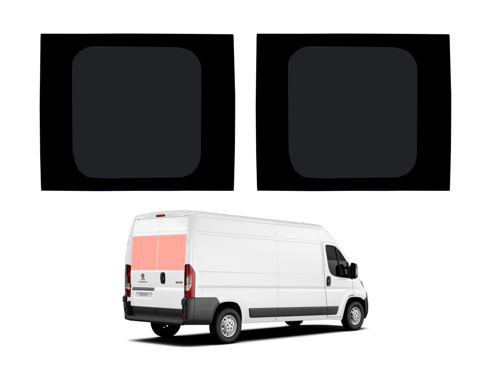 Peugeot Boxer (2006- ) Rear Pair Barn Door Dark Tint Privacy Windows Glass