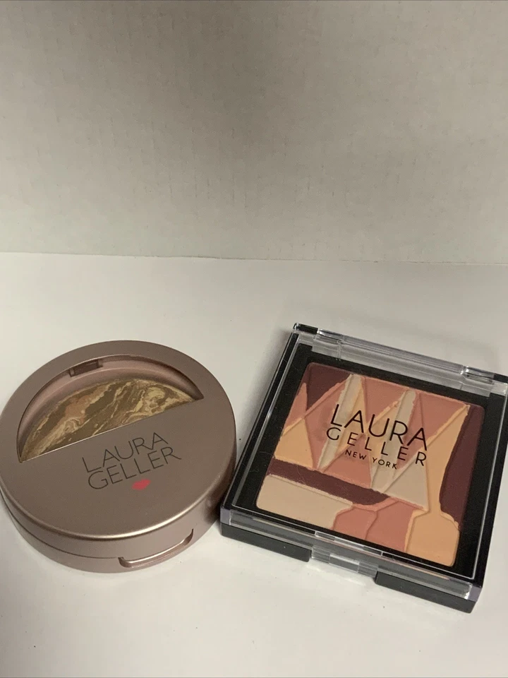 Laura Geller Balance N Brighten Powder Foundation Shade Deep 9g & Artistry Blush - Image 4 of 4