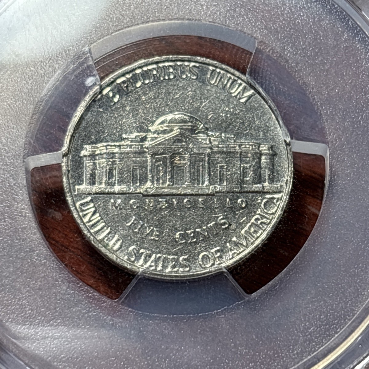 2000-D 5C Jefferson Nickel Struck Through Late Stage Die Cap Error