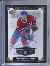 2019 Upper Deck Chronology Diamond Relic Black 6/9 Brendan Gallagher Auto 04q7