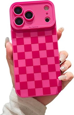 Compatible with Iphone 17 Pro Max Case Cute Checkered Pattern Design for Girls W