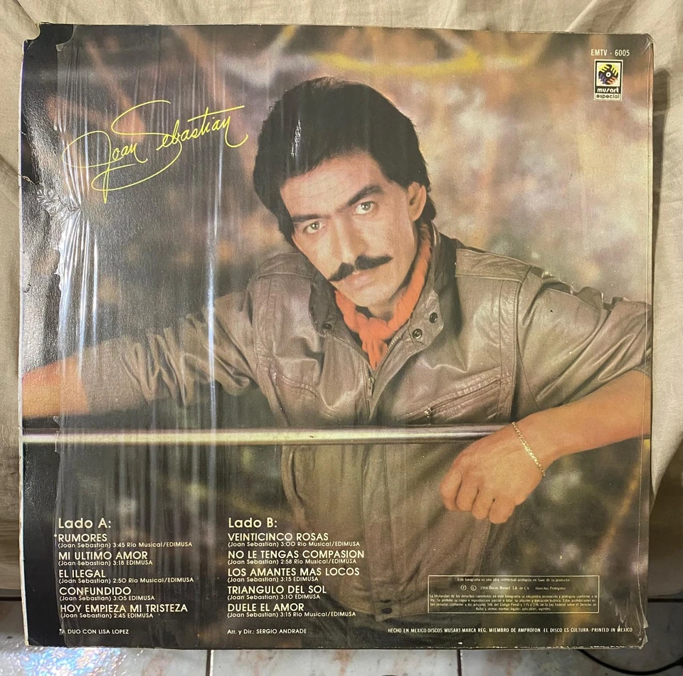 JOAN SEBASTIAN - SAME LP ( VINYL & COVER / VG+++) ORIG. 1984 / INC. - 25 ROSAS - Image 2 of 4