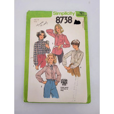 1970s Vintage Sewing Pattern Simplicity 8738 Womens Various Blouses Size 10