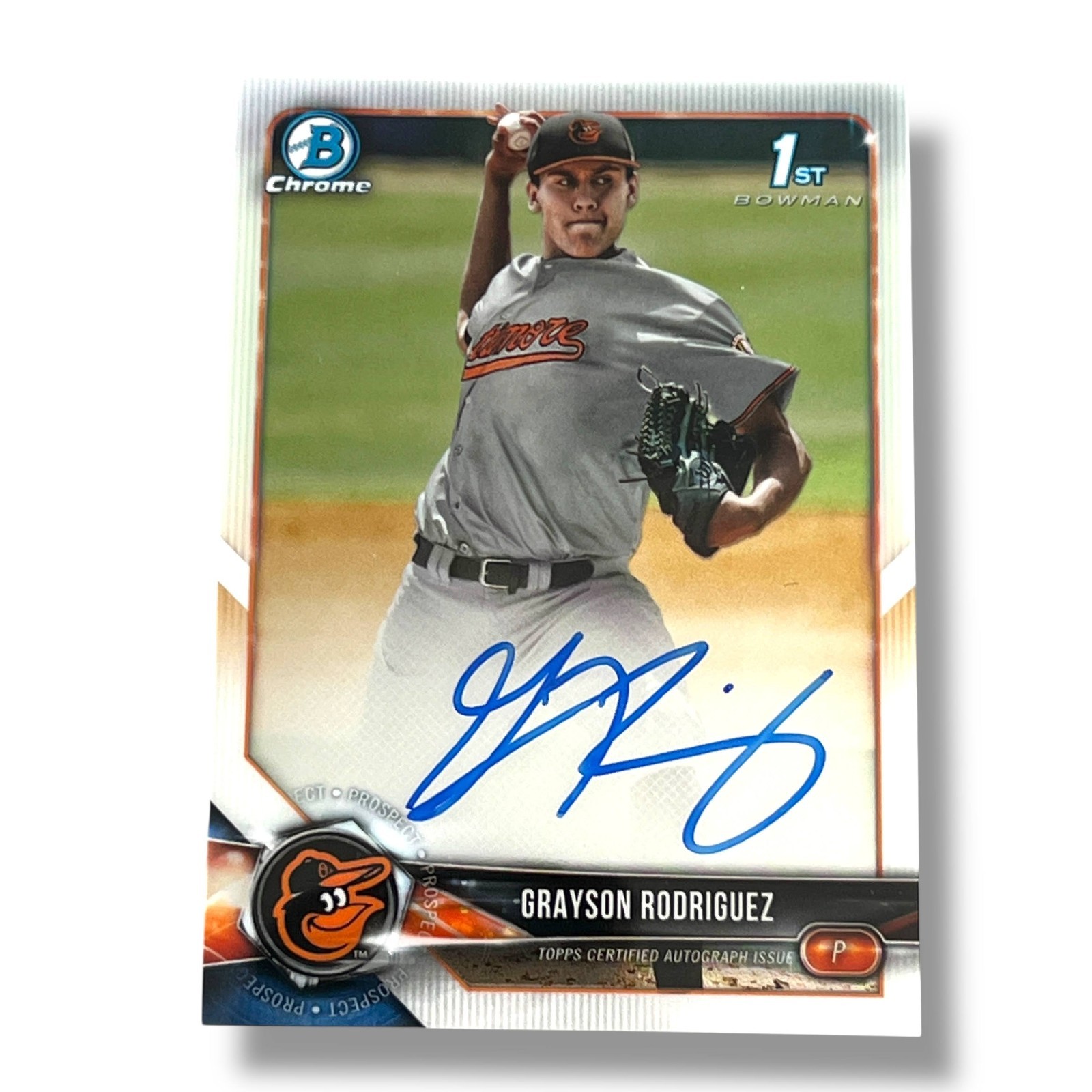 Grayson Rodriguez 1st Bowman Chrome Auto 2018 Bowman Draft Los Angeles Angels