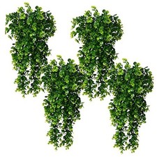 Hanging Fake Plants,4 Pcs Faux Eucalyptus Leaf Greenery Plant Faux Plants Vine