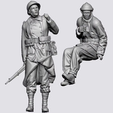 1/35 Scale WWII German Infantry Soldier Figures Resin Unpainted Model Kit Set