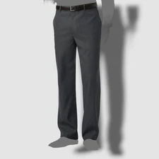 Perry Ellis Portfolio Men's Fit Gray Flat-Front Suit Dress Pants 40W 29L