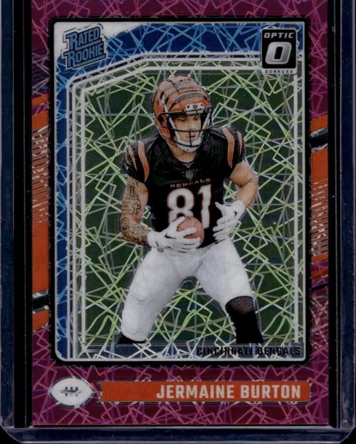 2024 Donruss Optic #251 Jermaine Burton Pink Velocity #/80